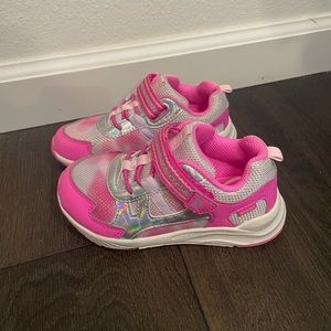 Stride Rite pink and silver tennis shoes